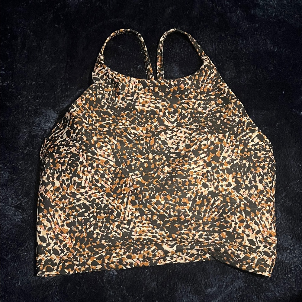 High neck cropped exercise top